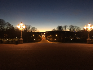 Karl Johan, view from the Royal Palace. From the X-mas eve ride